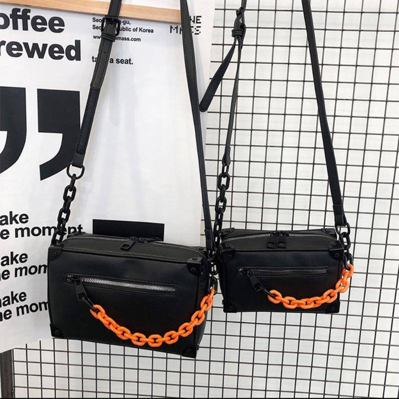 Crossbody-Tasche Unisex Mode Kleine Quadratische Umhängetasche Handtasche für Damen und Herren PU-Leder Messenger-Handtaschen mit Verstellbarem Riemen