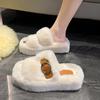Fashion Women House Slippers 2025 New Designer Plush Slippers Summer Home Furry Fur Slides Women Luxury Slip on Platform Shoes Female