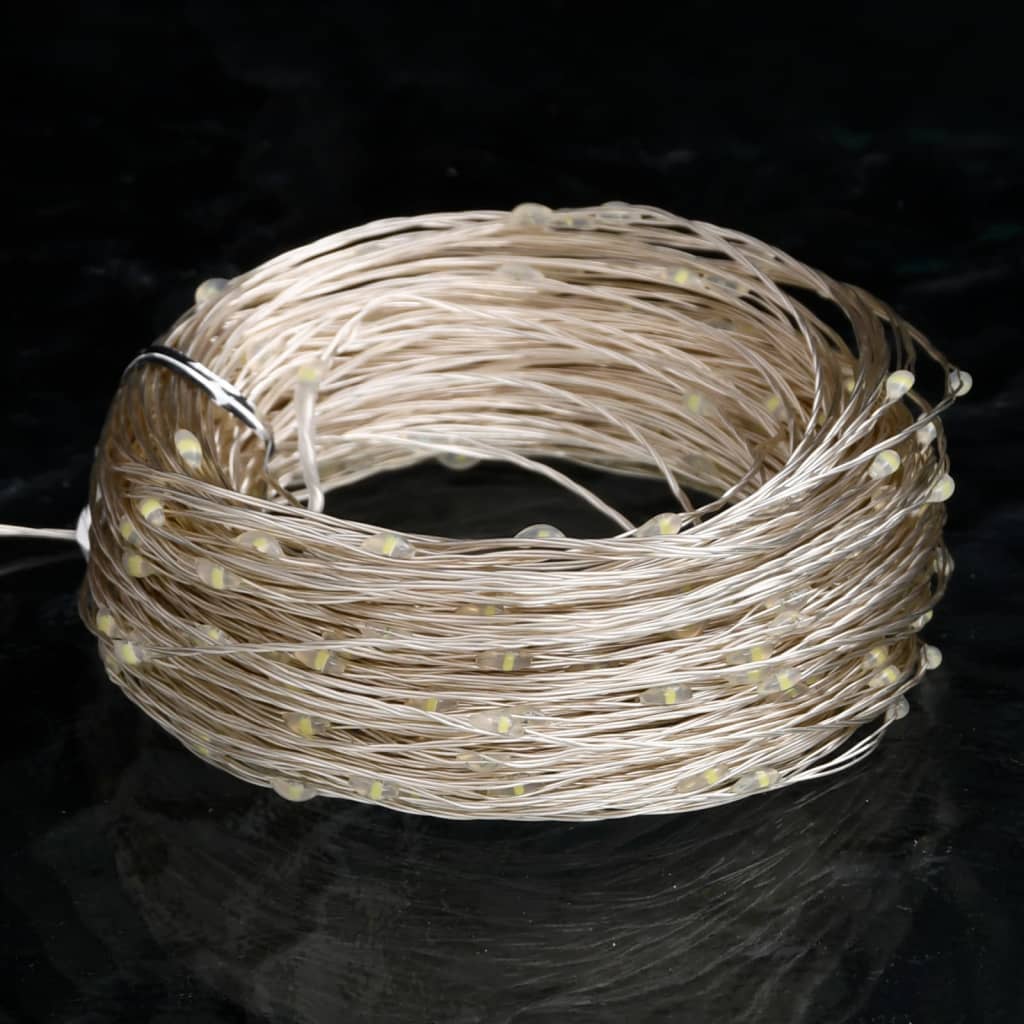 Vidaxl Sznur Lampek, 40 M, 400 Micro Led, Zimna Biel, 8 Funkcji