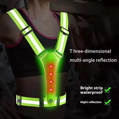 Venkovní sportovní LED reflexní běžecká vesta Nastavitelná elastická blikající vysoká viditelnost Reflexní vesta Noční cyklistika Bezpečnostní vesta