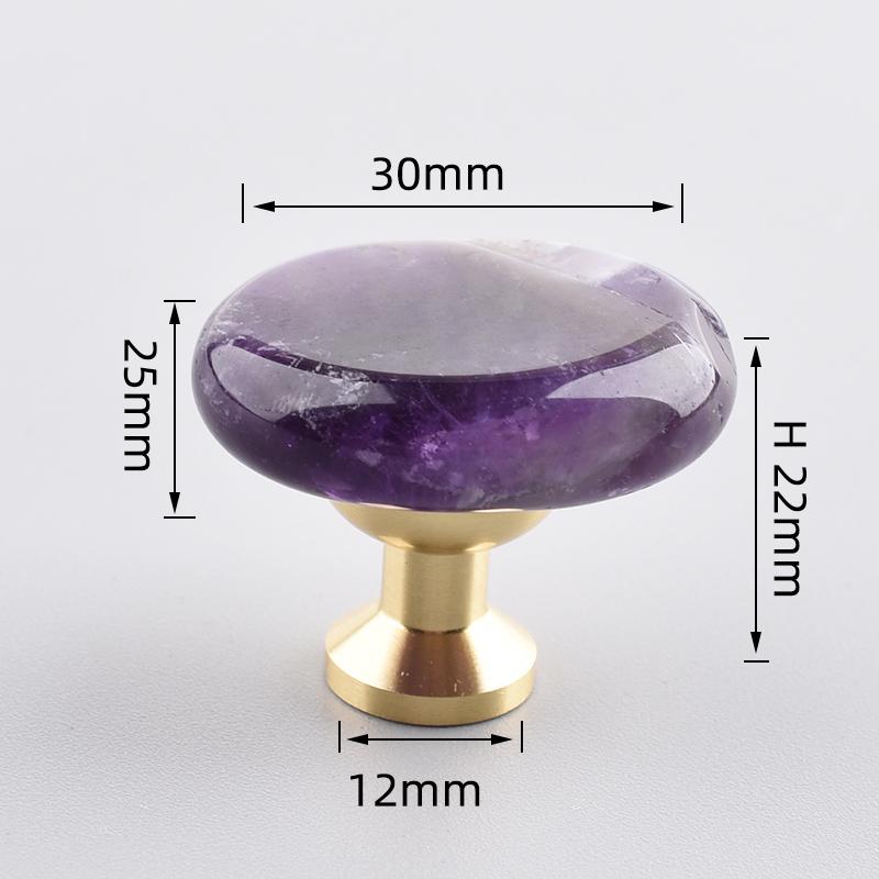 30×20mmSmall Oval Furniture Handle Brass Jewelry Box Drawer Door Knob Cupboard Dressing Cabinet Pulls Crystal Agate Stone Handle
