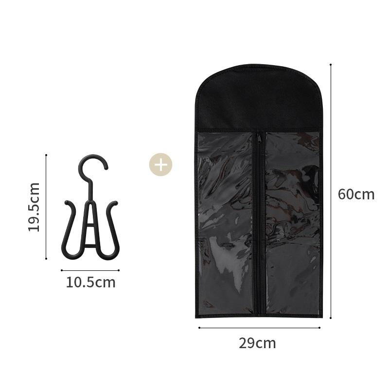 

1 Набір Сумка для Зберігання Перук З Вішалкою Сумки для Волосся З Пластиковою Вішалкою для Волосся Чорний Організатор для Перук Вішалки для Кілька Перук