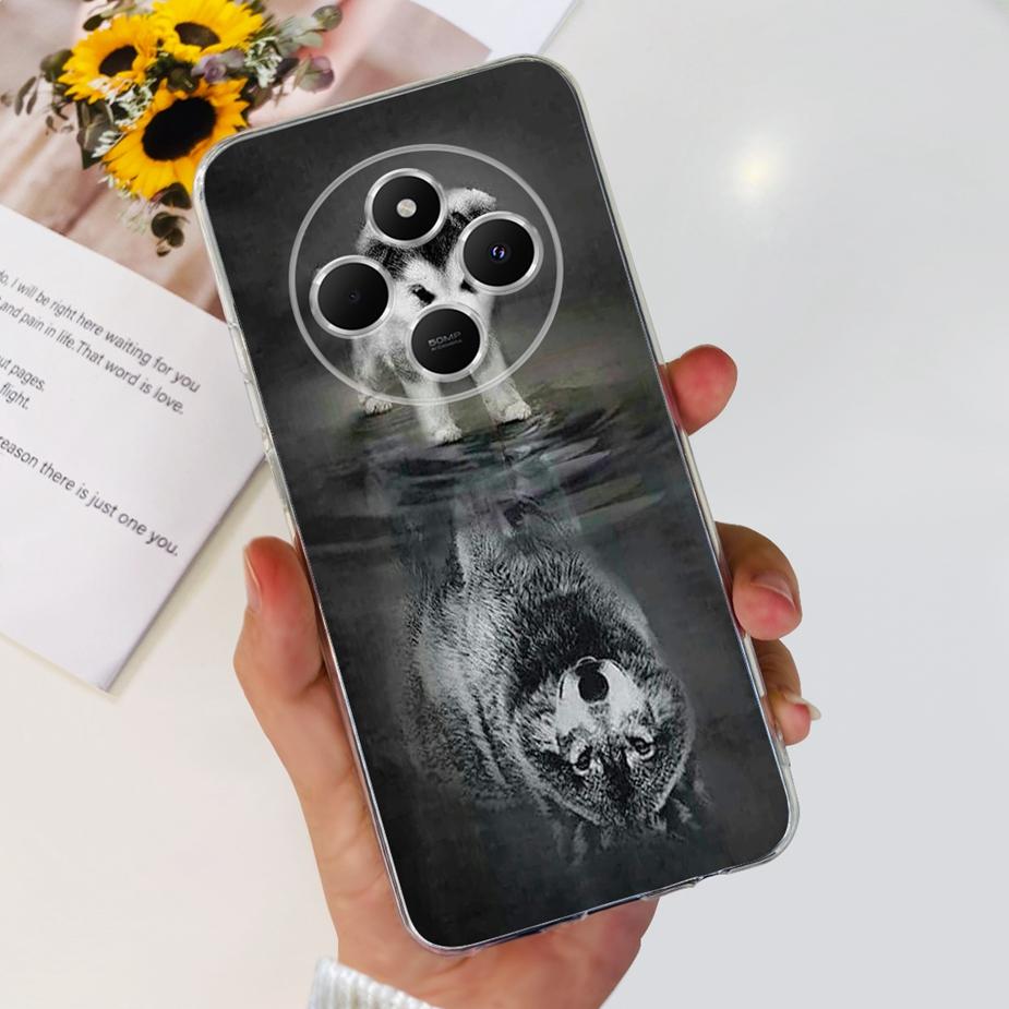 For Xiaomi Redmi 14C Case Cute Cat Butterfly Painted Cover Clear Silicone Soft TPU Phone Case For Xiaomi Redmi 14C Redmi14C Bags