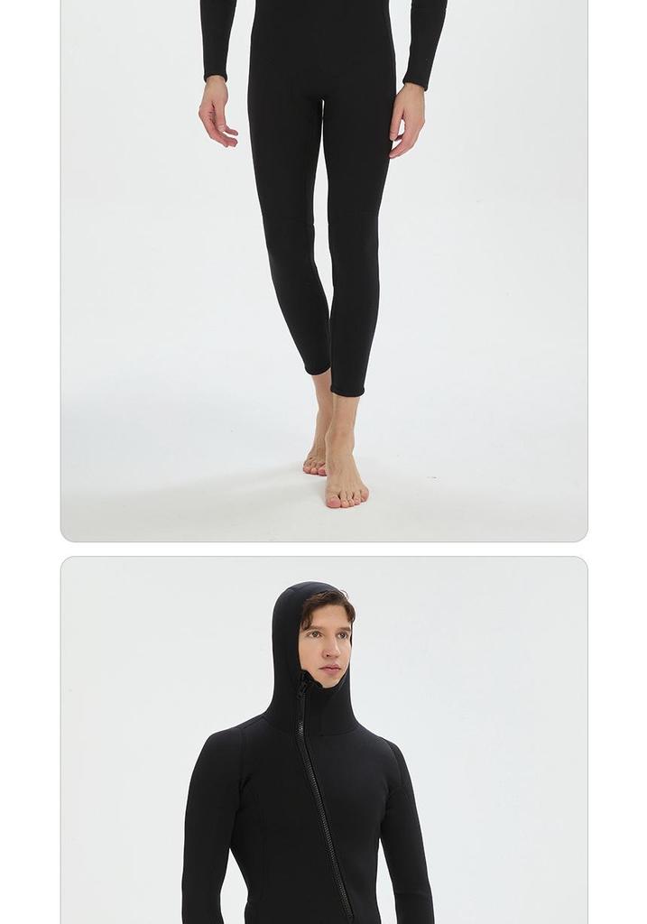 Herren 3mm Neopren Ganzkörper-Neoprenanzug, Rückenreißverschluss, Warm für Schnorcheln & Wintertauchen