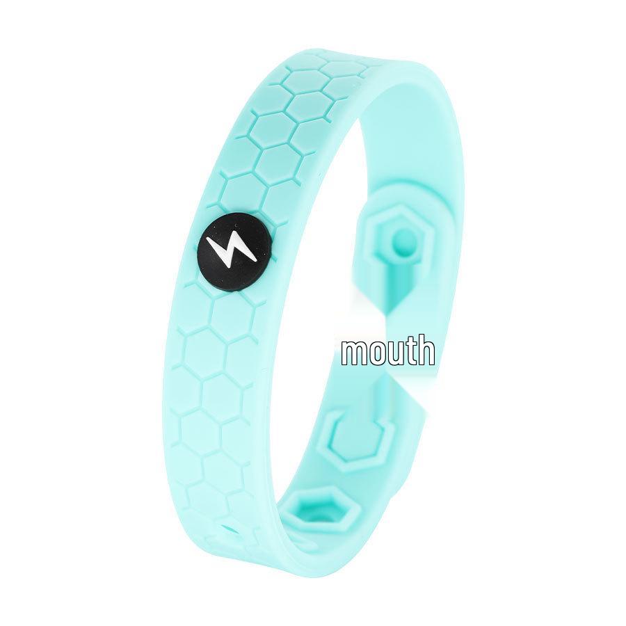 Adjustable 3D Silicone Anti-static Bracelet with Negative Ions - Waterproof & Minimalist Design