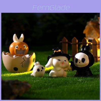 Adorable Resin Halloween Miniature Decorations Cute Cartoon Rabbit Figures For Succulent Plants