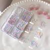 6 Grids Mixed White Pearl Nail Charms 3D Round Pearl Beads Color Sequin Nail Art Rhinestones Manicure Accessories Diy Parts