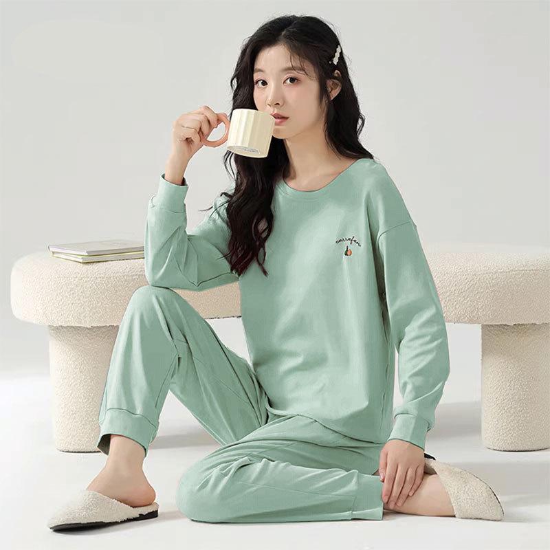 Women's Long Sleeve Cotton Pajama Set - Spring & Autumn Casual Wear