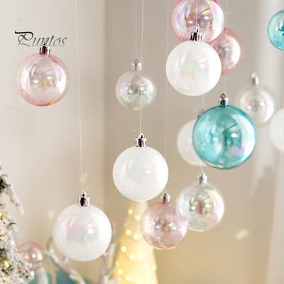 12/24/36 Uds 4CM bola iridiscente de Navidad transparente irrompible reutilizable DIY decoración navideña árbol de Navidad colgante bola ornamento colgante fiesta Festival