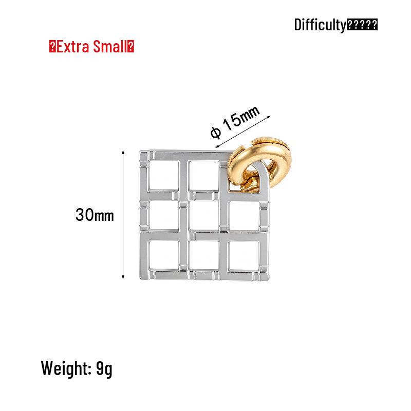 Intelligence Puzzle Zinc Alloy Disentanglement Rings - Unlock Nine Linked Rings Kongming Luban Lock Educational Toy