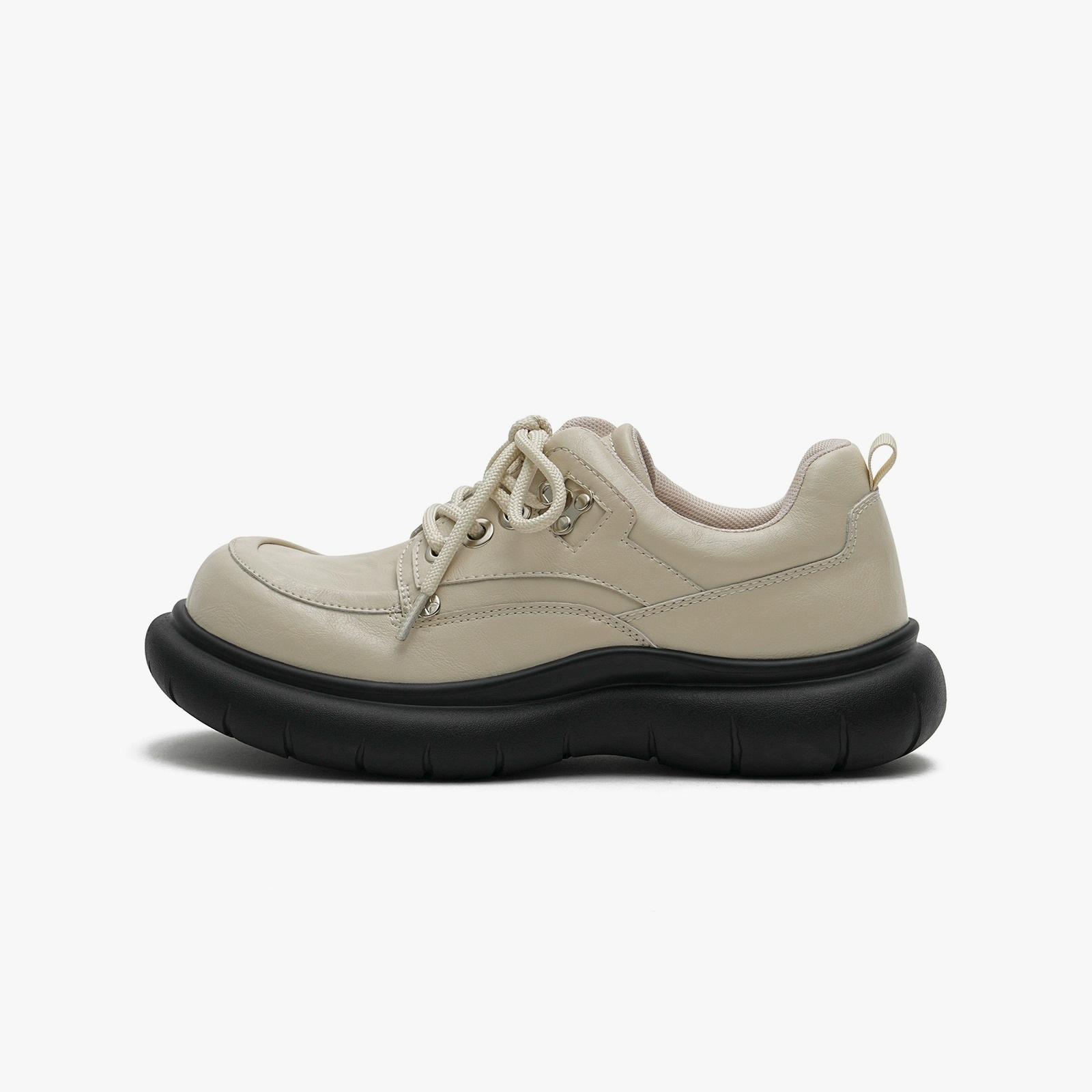 

Platform small leather shoes women s 2025 new autumn retro British style single shoes heightening big head shoes black loafers 40