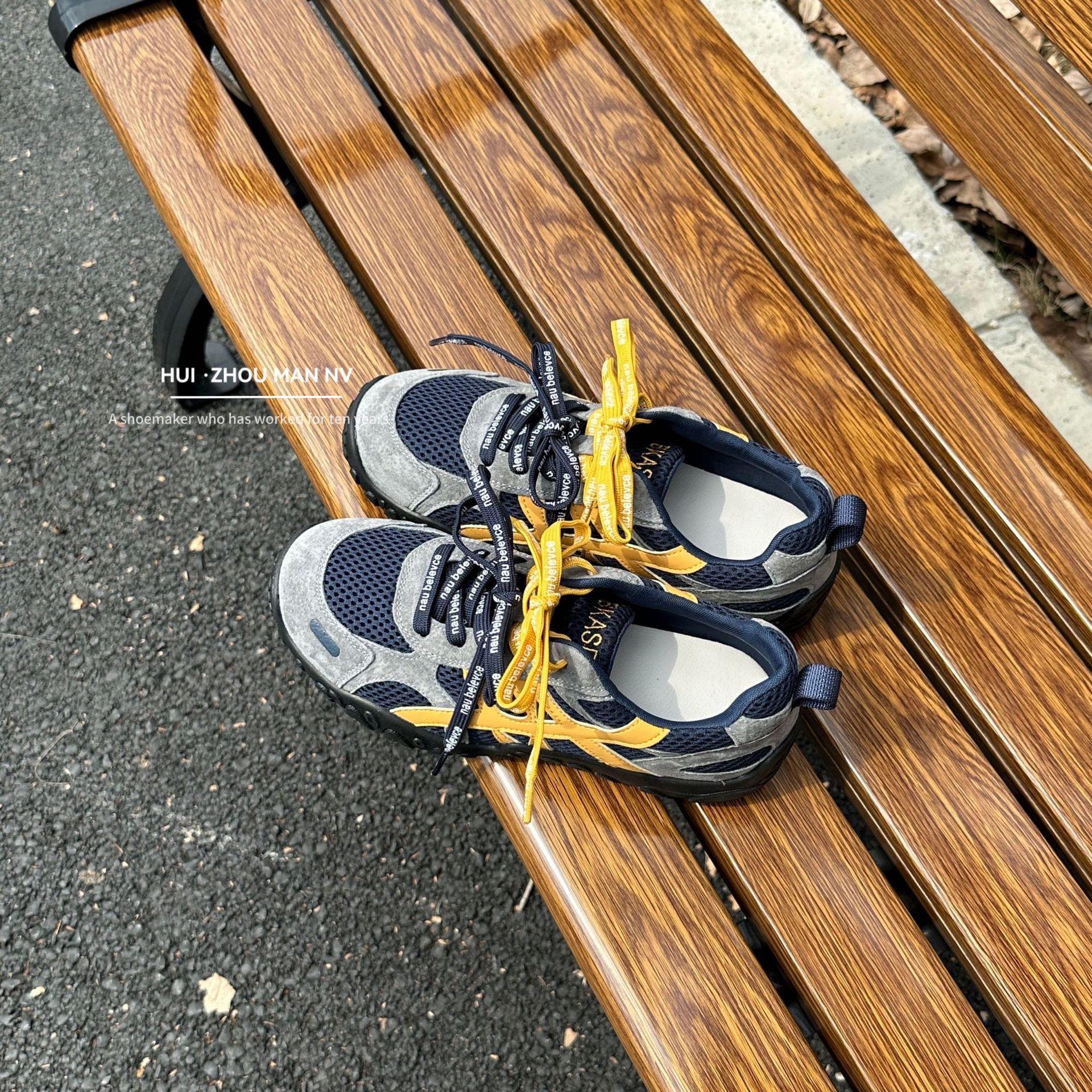 

Leather platform German training shoes women s 2025 new versatile mesh mandarin duck shoelaces casual sports shoes flat Forrest Gump shoes 40