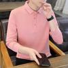 Autumn Men's Long-sleeved T-shirt Business Solid Color Lapel Men's Polo Shirt
