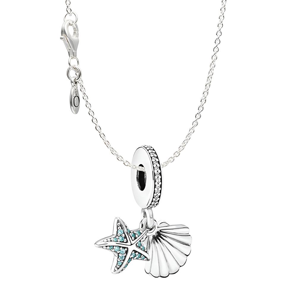 Pandora Starfish Shell Necklace Women necklaces ZT10951 Box