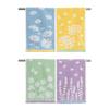 Kosugizen Slim Face Towels, Compact Hand Towels, Flower Pattern, 4 Colors, 1 of Each, 20 X 60 Cm, Slim and Short, Convenient Size, Set of 4 (SV-1610-4