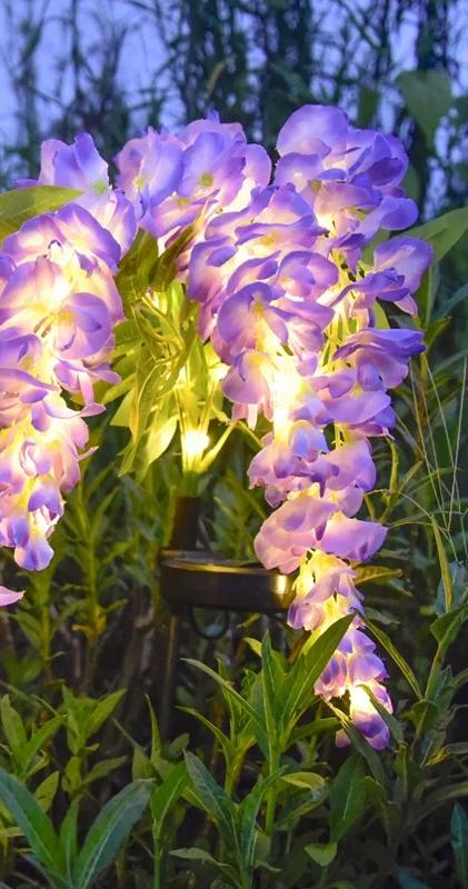 LED Garden Courtyard Decoration Lamp Solar Wisteria Flower Lamp Waterproof Lawn Lamp Garden Landscape Lawn Villa Decoration