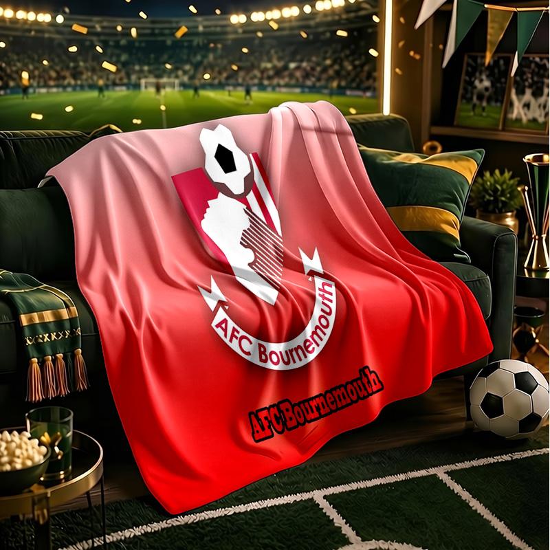 Afc Bournemouth Crest Throws Blanket Flannel Blankets Plush for Couch Bed Gifts for Men Women Travel picnic blanket Christmas fan gifts