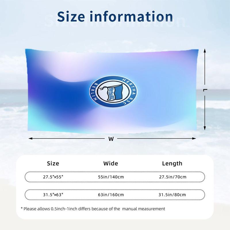 Hertha Bsc FC Print Quick Dry Beach Towel Microfiber Absorbent Portable Travel Swimming Towel