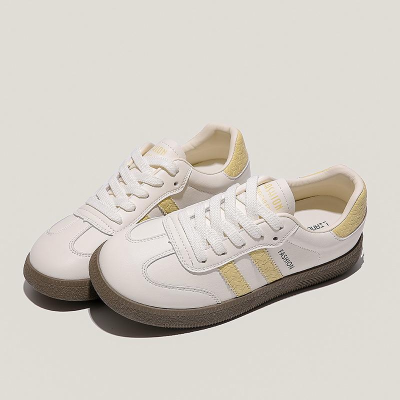 Retro Color Matching Platform German Training Shoes Women's 2025 New Fashion Versatile Round Head Lace-up Sports and Leisure Board Shoes