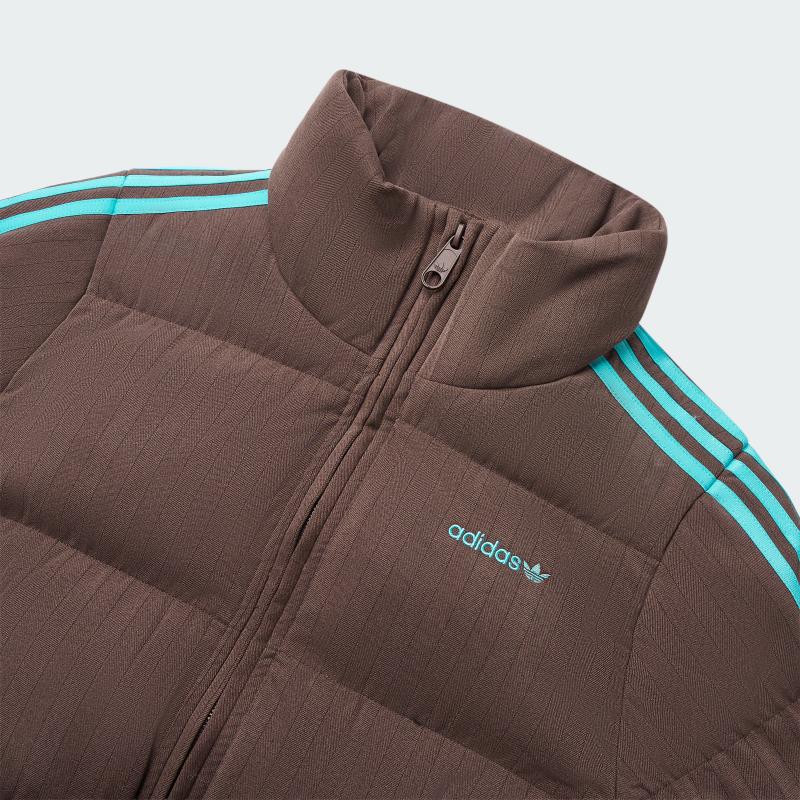 adidas Originals Essentials Fischgrätenmuster Warm Lockerer Schnitt Stehkragen Reißverschluss Pufferjacke Damen Oberbekleidung KG4909
