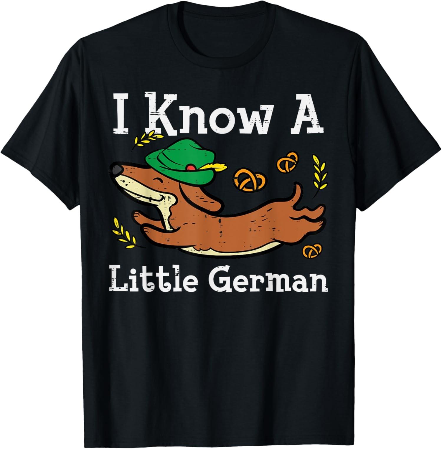 Oktoberfest Dachshund I Know Little German Dog Unisex T-Shirt S разноцветный