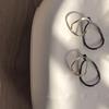 Korean Contrasting Geometric Oval Stud Earrings for Women - 925 Needle INS Trendy Style