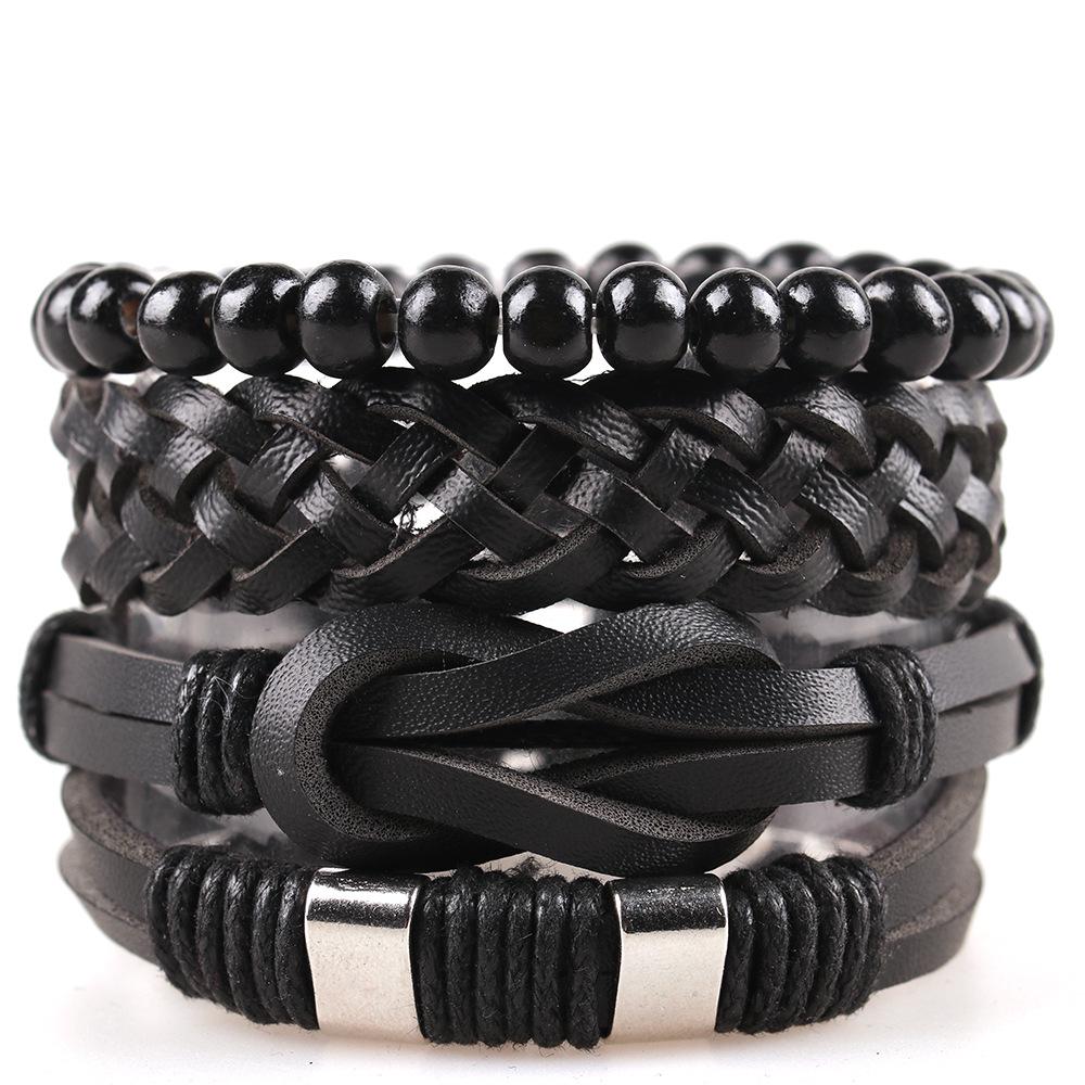Unisex Handmade Woven Leather Bracelet - European and American Style Jewelry