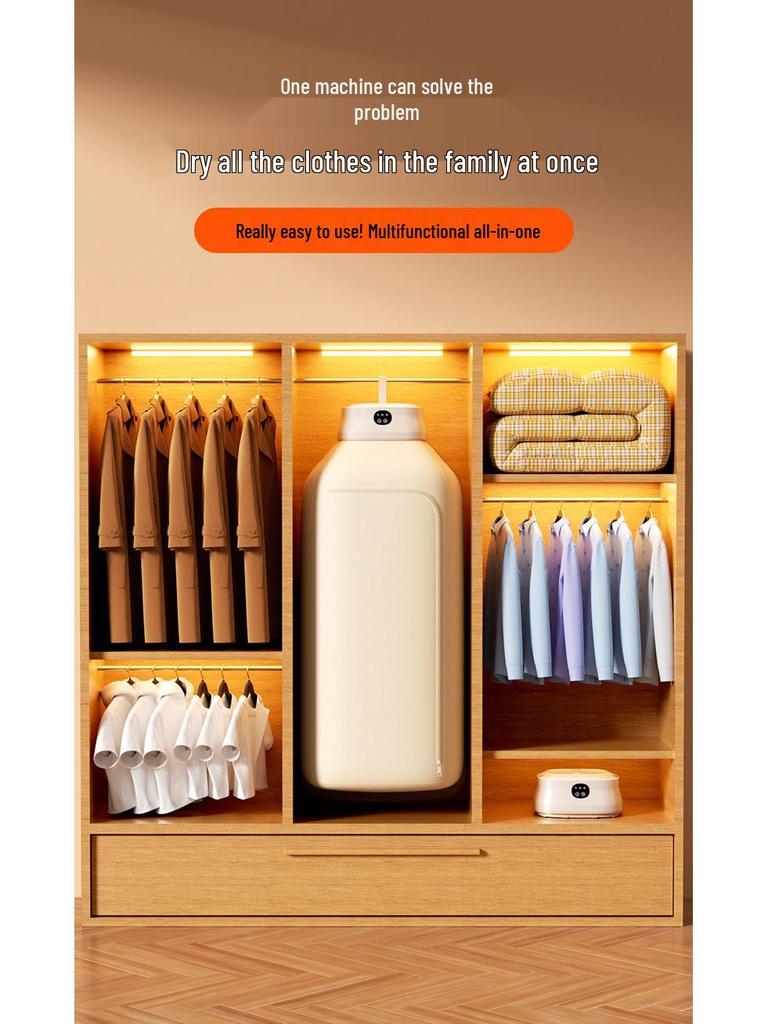 Portable Wardrobe-Style Clothes Dryer and Ironing Station