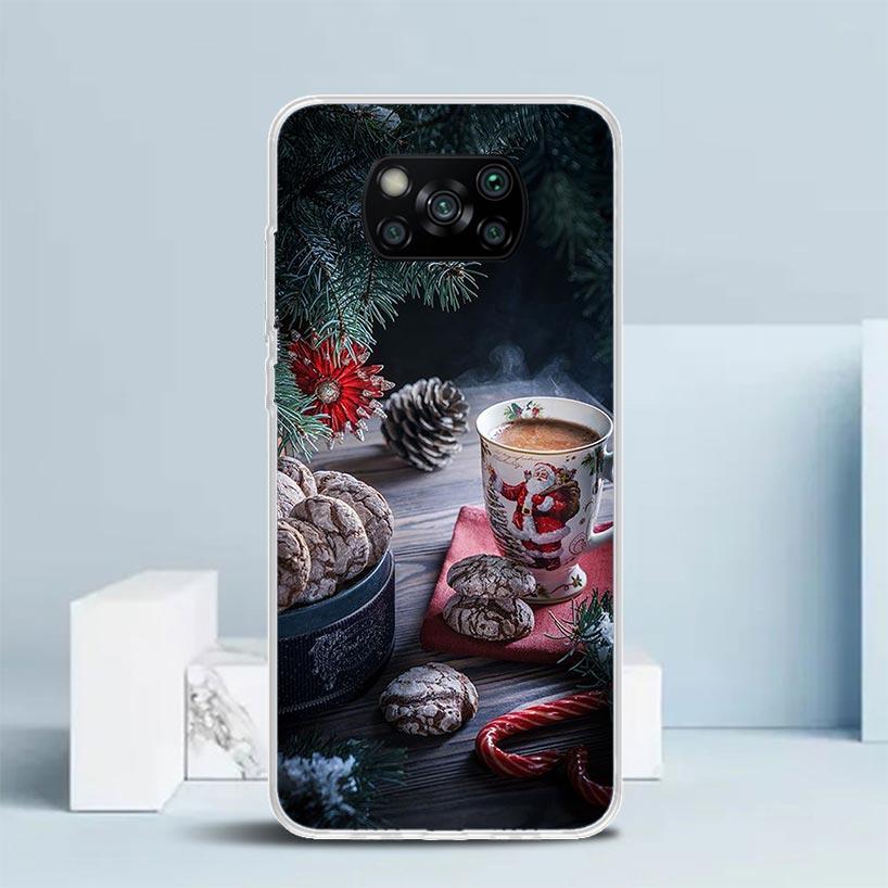 Winter Coffee Christmas Phone Case For Xiaomi Poco F7 Ultra X5 X6 X7 Pro M7 Redmi 15C 15 13C 13 12C 12 10C 10 10A 9 9C 9A 9T Cov