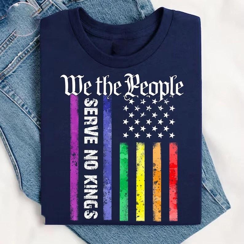 Comfort Colors® We The People Serve No Kings Shirt, Patriotic Political Tee M