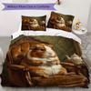 Vintage Guinea Pig Pattern Bedding uilt Set uilt Cover Pillowcase Home Decoration Birthday Gift (1 * duvet cover + 2 * pillowcase without core)