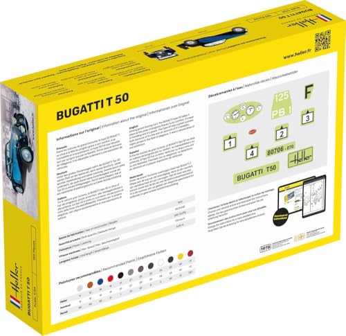 Platz Heller 1/24 Bugatti T50 Plastic Model Kit HE80706 (Car)