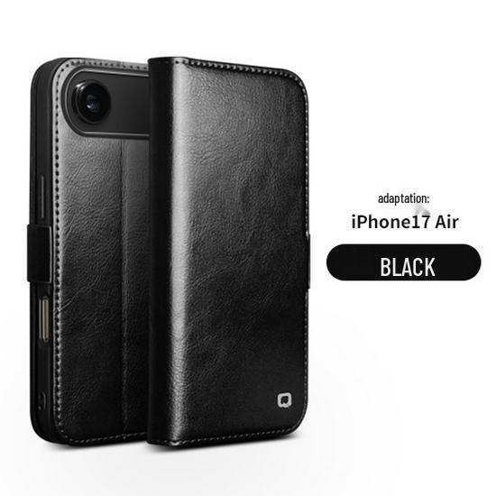 Chali Shi Genuine Leather iPhone 17 Pro Max Flip Case with Magnetic Buckle, Air Stand, and Card Slot