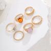 6pcs Vintage Minimalist Moonstone Rings Set For Women Fashion Gold Color Personalized Design Ring Party Daily Wear Jewelry Gifts