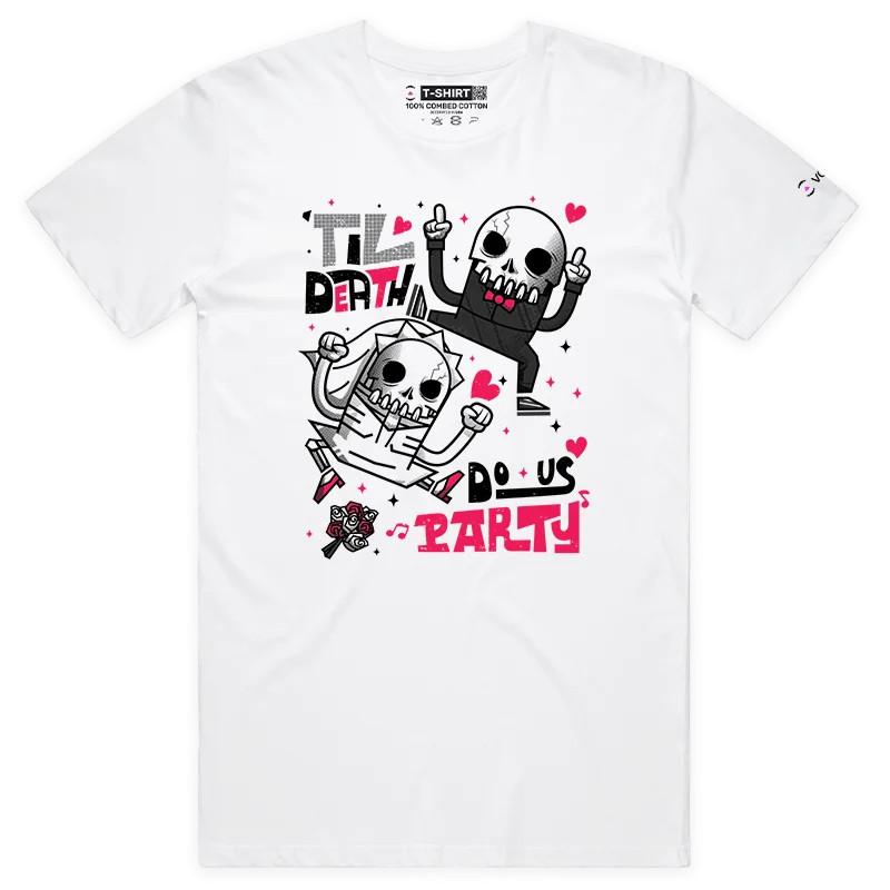 VOICEART Dancing Skeletons Funny Couples Graphic T-Shirt with Premium Design 4XL