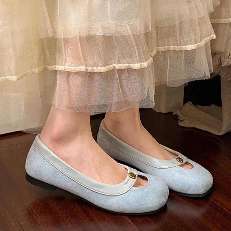 Fashion Flats Women Loafers Shoes Suede Shallow Cozy Soft Woman's Sandals Summer 2025 Casual Designer Walking Sport Sandalias De Mujer