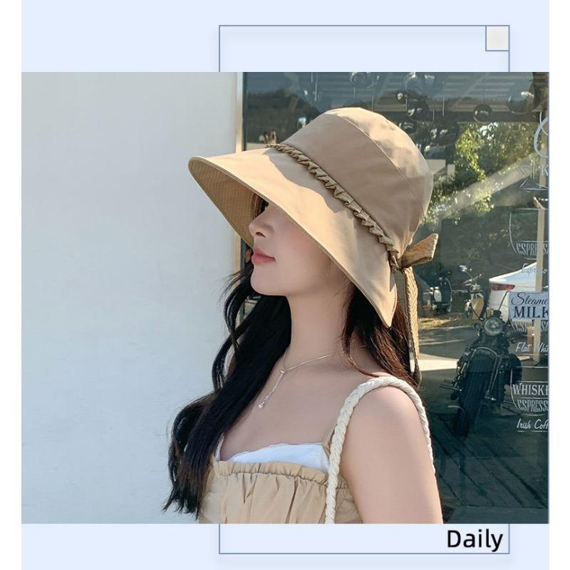 Korean Style Wide Brim Sun Hat Breathable Elegant Casual Outdoor Sun Protection Hat