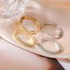 Elegant Double Row Round Diamond Hollow Earrings for Women - European and American Style Commuting Ear Hoops.