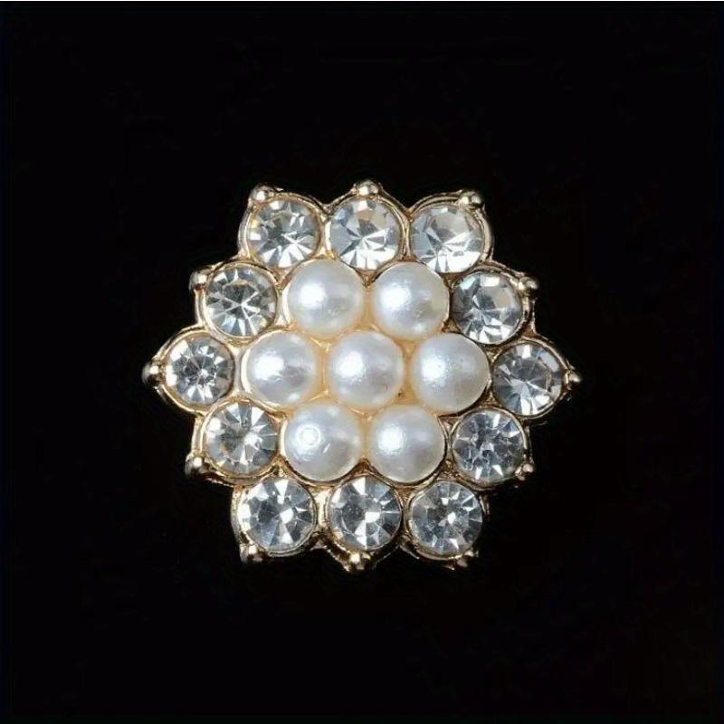 

10 шт./лот золотой/серебряный шестигранный сплав жемчуг стразы украшения украшения пуговицы бант для волос DIY украшения аксессуары