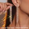 Full Diamond Black Long Fringed Earrings Rhinestone Earrings Diamond Earrings Pendant