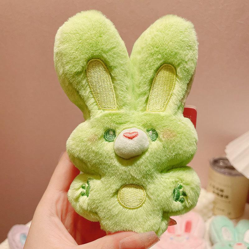 Cute Girl Plush Front Rabbit Wangwang Keychain Exquisite Rabbit Schoolbag Pendant Car Key Chain Gift