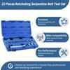 15Pieces Adjustable Serpentine Belt Tensioner Tool Kit Pulley Removal Wrench Tool for Automotive Repair and Maintenance