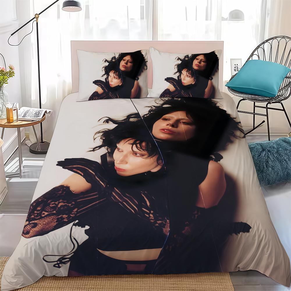 

Hot Singer L-Lady Gaga Mayhem Duvet Cover Set Home Style Bedding Soft Laundry Cotton Bed 3 Piece Set Student Dormitory Gift 135x200cm