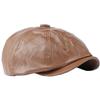Buzz Selection CAP557 Schlichte Leder-Schiebermütze für Herren und Alle Outdoor-Bekleidung (Kaffee), Frauen, Jahreszeiten,