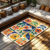Vintage Persian Style Area Rug Bohemian Floor Mat Non-Slip Home Decor Durable Accent Carpet Modern Living Room Decor Tribal Patt