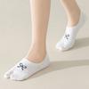 3Pairs Short Tube Sweet Bow Socks Invisible Split Toe Ankle Socks Simple Two Toe Boat Socks  Women