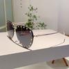 Fashion Rimless Pilot Sunglasses Women Vintage Luxury Brand Design Diamond Cutting Lens Rivet Sun Glasses For Female UV400