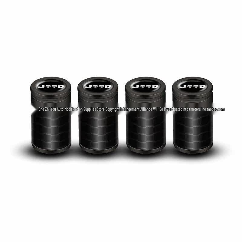 Jeep Tire Valve Stem Caps for Grand Cherokee, Compass, Wrangler, and Cherokee - Decorative Set