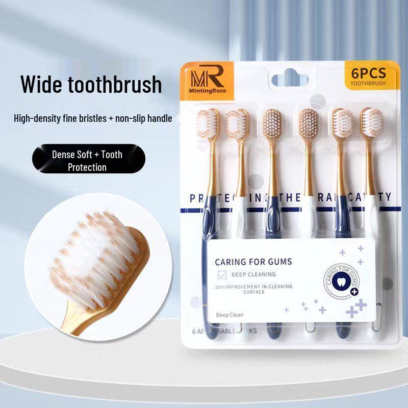 Großkopf-Zahnbürste mit weichen Borsten - Familienpackung für Erwachsene & Studenten, Ideal zur Reinigung von Zahnzwischenräumen