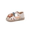 Children's Shoes Girls Sandals Beauty Large Flower Summer New Closed Toe Fashion Soft Bottom Kids Baby Girl Beach Shoes